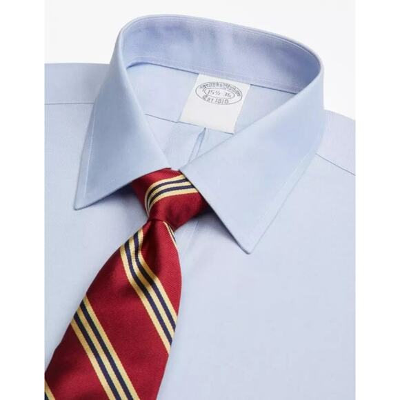 NWT Brooks Brothers Stretch Non-Iron Pinpoint Oxford Ansley Collar Shirt - Picture 1 of 8